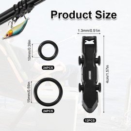 12pcs Magnetic Lure Hooker, Lure Magnetic Automatic Hooker with 2 Sizes Rubber Rings Hook Keeper for Fishing Rod Magnetic Lure Holder Fishing Hook Holder Fishing Accessories