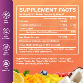 Sea Moss Lemonade Variety Pack – 4 Flavors Sampler: Lemon, Mango, Berry, Pina Colada – Vegan Hydration Drink – 4 x 12 fl oz Bottles – Made in USA