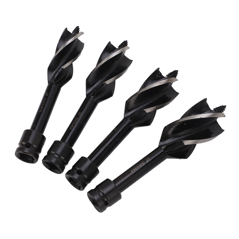 4 Pcs Wood Auger Bit 4 Flute Detachable Hex Shank