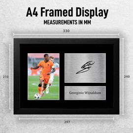 HWC Trading FR A4 Georginio Wijnaldum Holland Gifts Printed Signed Autograph Picture for Football Fans and Supporters - A4 Framed