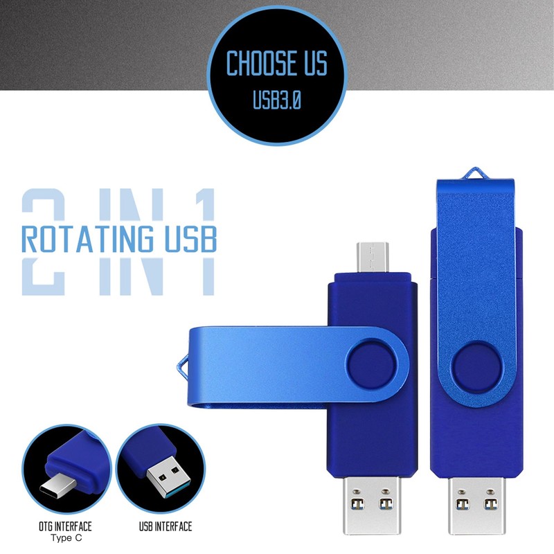 128GB Flash Drive 2 Pack, Thumb Drive High Capacity Multicolour,
