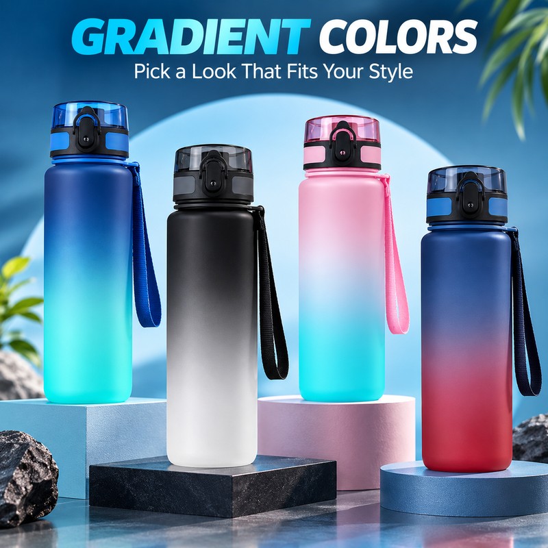 Gradient Water Bottle for Gym & Outdoor Use – BPA-Free