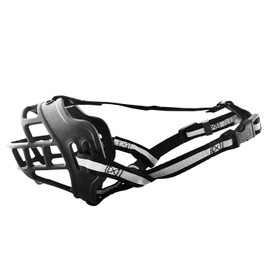 AiliStar Soft Dog Muzzle with Reflective Stripe Rubber Pet Muzzle for Dogs Prevent for Biting Barking Chewing Black Small