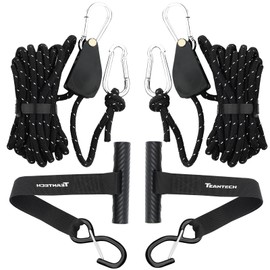 Kayak Tie Down Straps Kit – Bow & Stern Loops, Heavy Duty Ratchet Straps, Anchor Points & Secure Tying Kit for Canoes, Kayaks, Paddleboards, and Watercraft