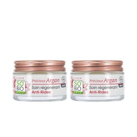 LÉA NATURE SO Bio Étic Regenerating Anti-Wrinkle Night Cream - Valuable Argan | Firmer and Plump Skin | Reduced Wrinkles | Organic Argan Oil | 99% Natural Origin | Made in France | 2 x 50