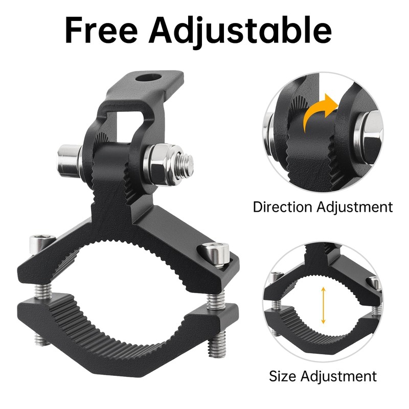 Motorcycle Light Bar Mount Brackets CNC Aluminum Fork Tube Clamps