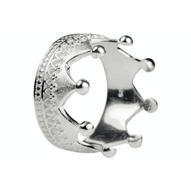 SILBERMOOS XL XXL Rings in Large Sizes Crown Ring with Ornamental Soldering Silver Ring 925 Sterling Silver Size 64, 66, 68, 70, Sterling Silver, Not applicable