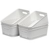 6 Pack Plastic Storage Baskets with Handles,Stackable Organizer Bins for