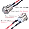 DMWD 2-Pack 12mm Momentary Metal Waterproof Push Button Switch Raised