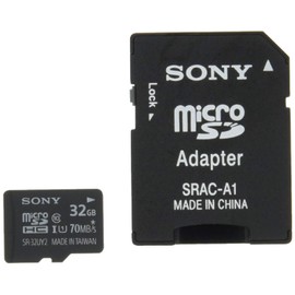 Sony SR-32UY2A MicroSDHC Card, 32 GB, Class 10, UHS-I Compatible, SD Card Adapter Included