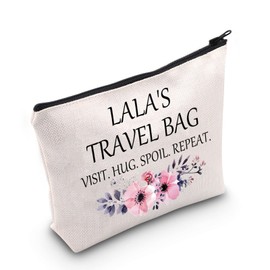 POFULL Lala Bag For Grandma Gift New Lala Gift Lala’s Travel Bag Visit Hug Spoil Repeat Travel Cosmetic Pouch (Lala’s Travel Bag)