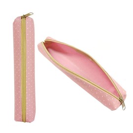 POWERTOOL Candy Color Pencil Case Oxford Fabric Portable Simple White Lace Cute Slim Small Pencil Case for Kids Adults Travel School Office 1 Pcs, White