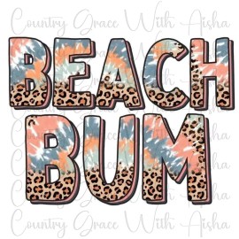 Handmade Sublimation Transfer Beach Bum Ready To Press Heat Transfer
