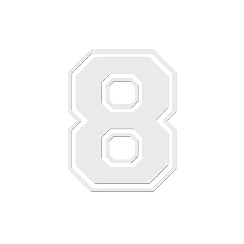 Applicable Pun Varsity Number 8 - Vinyl Decal - White