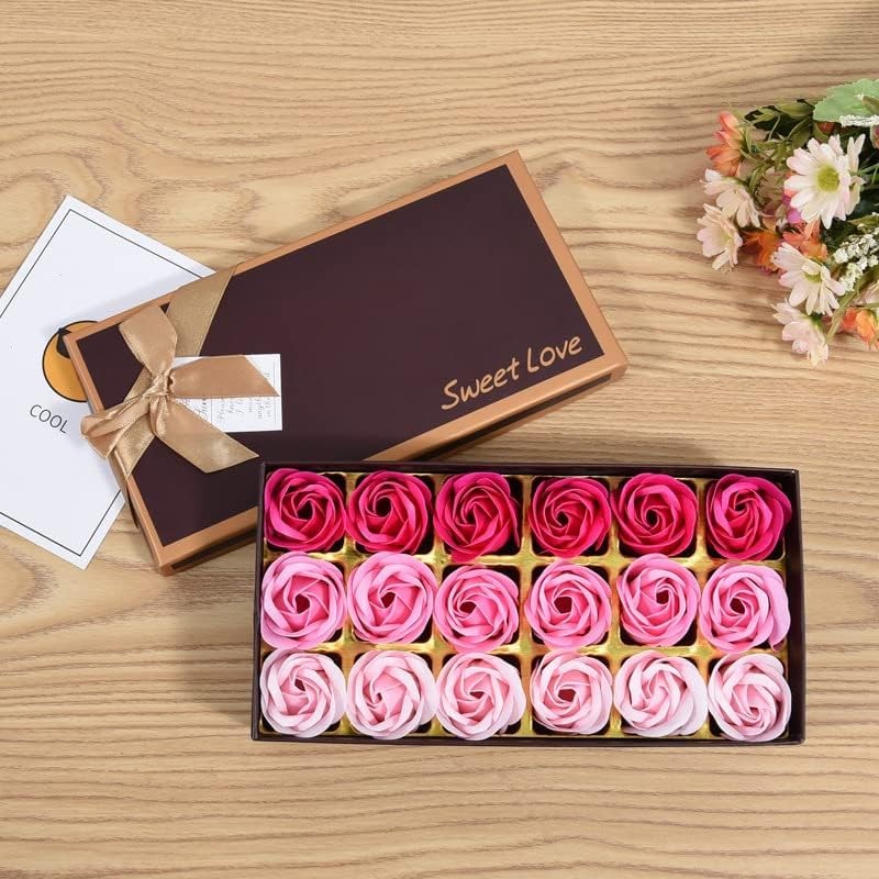 EchoAcc® Preserved Rose Scented Bath Rose in Gift Box, 18PCS