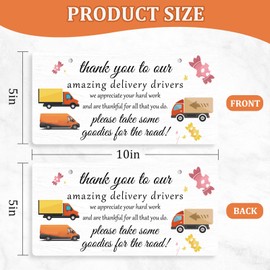 Thank You Delivery Driver Sign Delivery Driver Snack Sign for Business Offices Restaurants Hotels Rest Stops Front Door Outdoor Package Boxes Mail Box Hanger 10x5 Inches Pvc Hanging Plaque