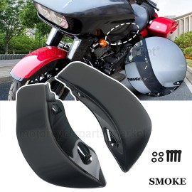 Unbranded Smoke Upper Fairing Side Wing Wind Air Deflectors For Harley Road Glide 2015-23