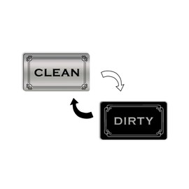 Dirty Clean Dishwasher Magnet,Dishwasher Magnet Clean Dirty Sign Magnet for Dishwasher Dish Bin That Says Clean or Dirty,Silver Brushed Dishwasher Magnet for Kitchen Organization(Rectangular)