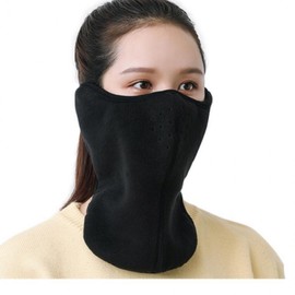 Unisex Winter Sports Thermal Fleece Mask Black