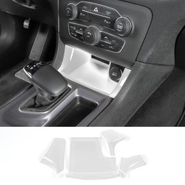 Voodonala for Charger Center Consoles Gear Shift Shifter Storage Compartment Bin Trim Panel Garnish for 2011-2025+ Dodge Charger Interior Accessories, ABS White 4pcs