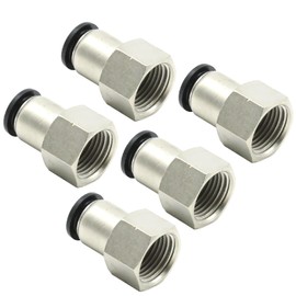 EATAKWARD 5 Pack 1/4 NPT Push to Connect Fittings, 1/2 OD x 1/4" NPT Female Thread Air Fittings, Stainless Steel Quick Connect Air Hose Tube Line Fittings Pneumatic 1/2 Tubing Fitting