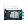 6-Port Fiber Optic Wall Mount Enclosure, OM3 Multimode LC-UPC, 12-Core