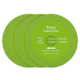 LOZLIN 3PCS 115 * 22.23mm Ultra-Thin Saw Blade Glass Cutting Disc Jade Crystal Wine Bottles Ceramic Tile Polishing Grinding Chamfering Disk Angle Grinder/Cutter Tools