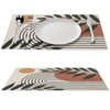 Mid Century Abstract Placemats, Medieval Bohemian Sun Leaves Modern Table