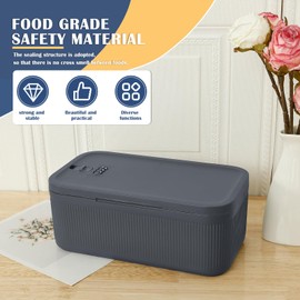 Medication Locking Box Versatile Safe Small Lockable Storage Box Portable Food Refrigerator Container for Your Home Office Usage(Grayish blue)