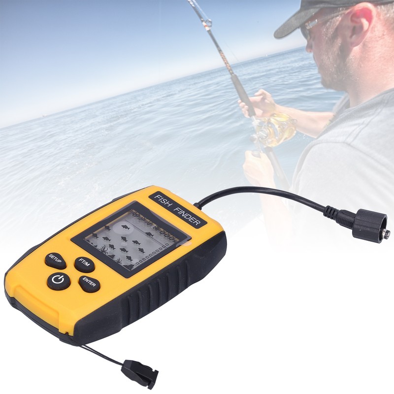 Fish Finder LCD LED Visual Echo Sounder Alarm Fishing Transducer