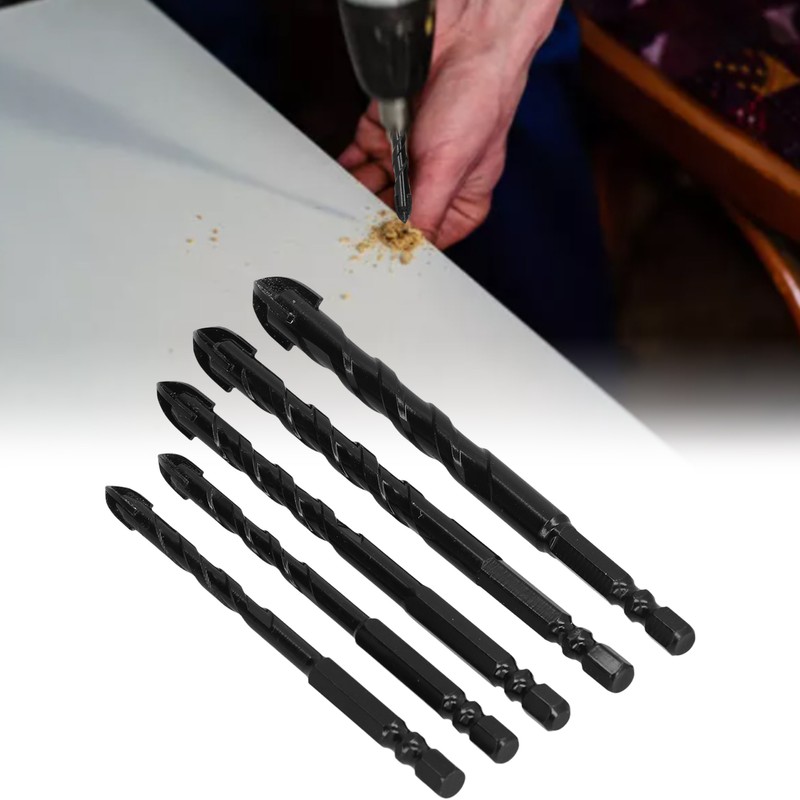 5Pcs Drill Bit Cross Spear Head Hex Shank Drilling Tool