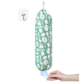 Plastic Bag Holder, Wall Mount Plastic Bag Organizer, Shopping Bags Carrier, Washable Large Grocery Bag Storage Dispenser ​for Home Kitchen Travelling, Free Adjustment with Drawstring (kitchen)