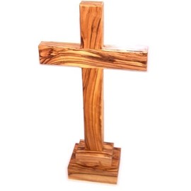 Holy Land Market Standing or Table Altar Olive Wood Cross (12 Inches (30 cm))