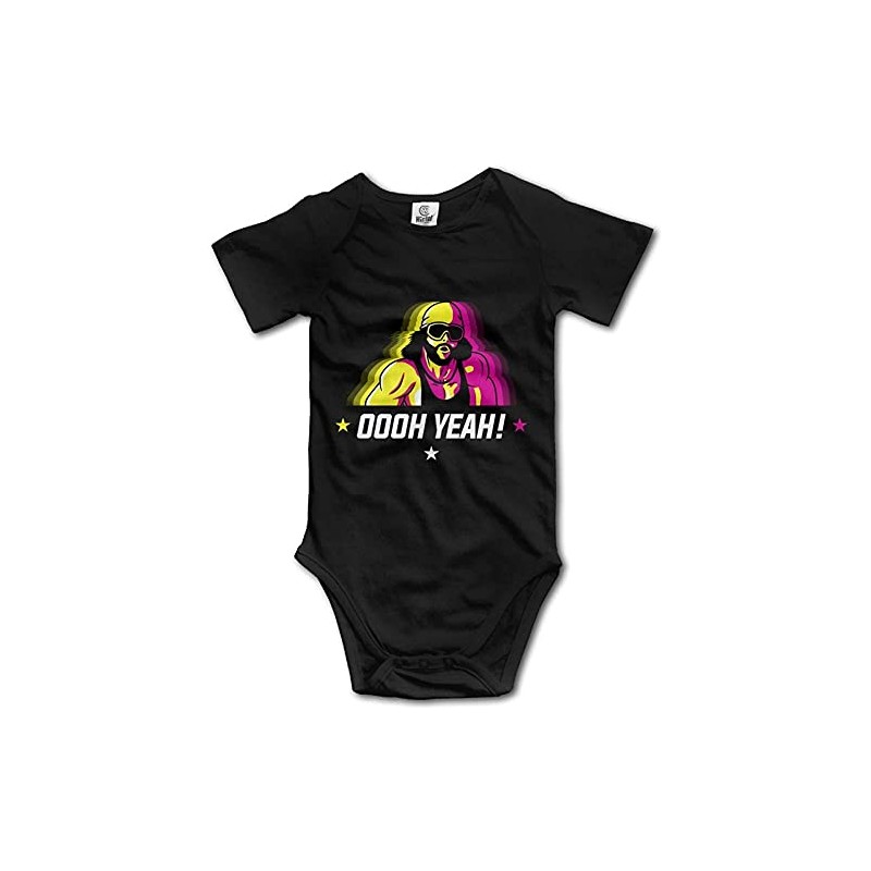 Pengshiliu Macho Man Oooh Yeah Baby Climbing Short Sleeve Onesie