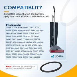 KeeTidy Vacuum Belt, 6 Pack Belt 30563B Round Vacuum Cleaner Belts Upright Vacuum Belt Compatible with Sanitaire Eureka Vacuum Cleaner, Style RD, SC679K C2094 Belt