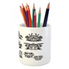 Lunarable Party Pencil Pen Holder, Japanese Ancient Cultural Eastern Samurai
