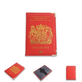 Melteine Passport Holder, Travel Document Wallet Card Holders, Travel Passport Holder Protector Cover, PU Leather (Red)
