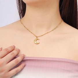 MILAKOO Bohemian Layered Necklace Choker Gold Mond Pedant Verstellbare Kette mit Charme für Hochzeiten