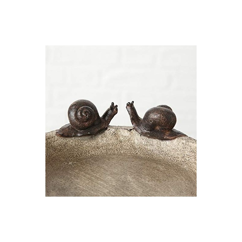 BOLTZE Bird Bath Diameter 21 cm Brown Resin Snails