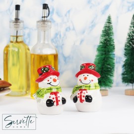 Christmas Holiday Salt and Pepper Shaker Set - Snowman with Presents
