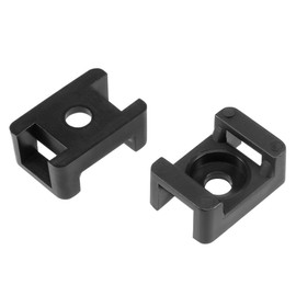 uxcell Cable Tie Mount Base Saddle Type Wire Holder Nylon 9.2mm Hole Width Black 60Pcs