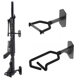 Gun Rack Wall Mount, Indoor Metal Gun Rack, Adjustable Rifle Storage Holder with Soft Padding, Vertical Gun Display, for 1 Slot
