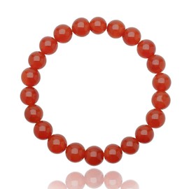 Unique Gems Chakra Carnelian Bracelet for Men and Women Pearl Bracelet 8 mm Real Natural Stone Beads Ball Bracelet Healing Stones Yoga Meditation, Gemstone, carnelian