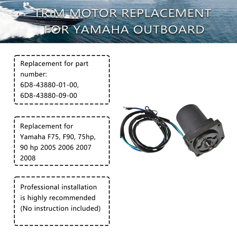 labwork Trim Motor Replacement for Yamaha Outboard 75 90 F75