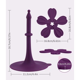 Mabnuby Silicone Trivet Mat - 6 Flower-Shaped Silicone mats + 1 Stand, Non-Slip & Heat Resistant Kitchen Hot Pads for Table & Countertop, Multifunctional Mats can Hold Coffee, Plates
