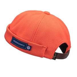 Clape Docker Leon Harbour Hat Commando Watch Cap Breathable Mesh Design Retro Brimless Beanie Hat Unisex Orange