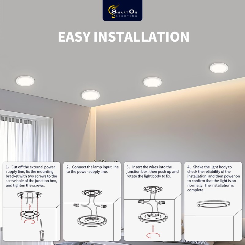 mw 7 Inch LED Flush Ceiling Light with Night Light
