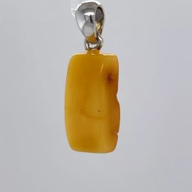 Amber America Butterscotch / Yellow BALTIC AMBER Rectangle Pendant - 925 STERLING SILVER #204