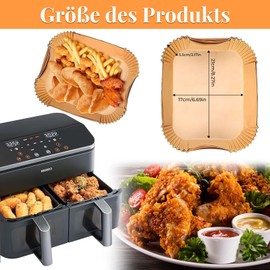 Pack of 180 Airfryer Baking Paper Compatible with Cosori 8.5 L Hot Air Fryer Dual Zone and Cookwise 9 L Perfect Accessories