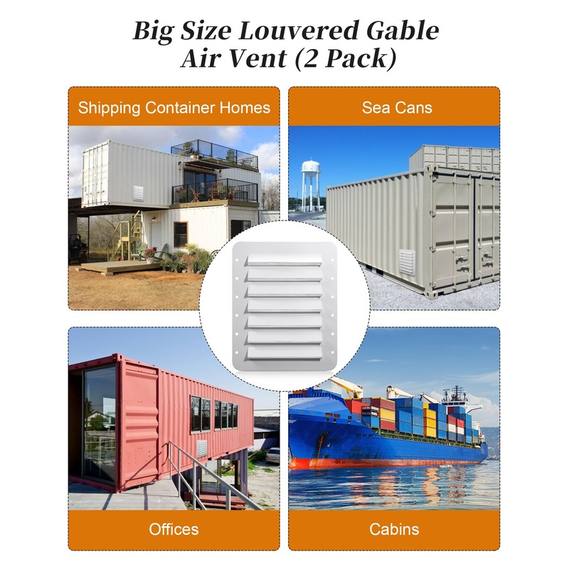 Heavy Steel Shipping Containers Vents with Screens, Increase Air Circulation,